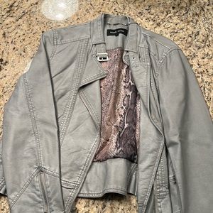 Faux leather moto jacket xl